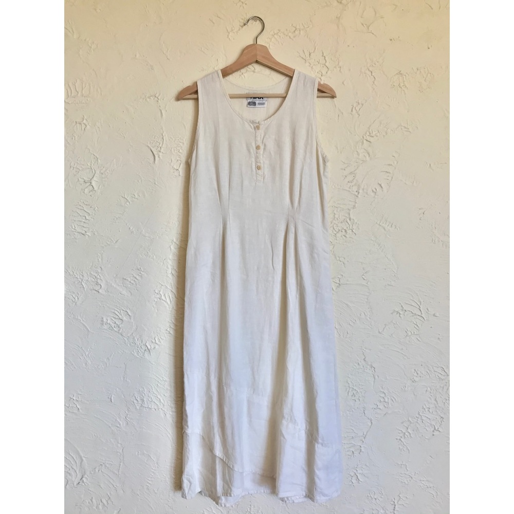 petite Flax 100% linen dress — long maxi